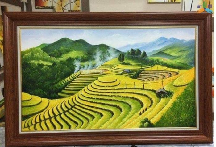 Tranh phong cảnh đồng quê đẹp. Xưởng vẽ và bán tranh sơn dầu Hà Nội | 5giay