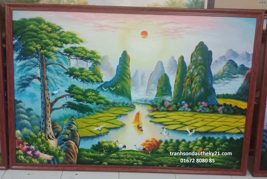 Tranh phong cảnh 016 - Xưởng vẽ tranh sơn dầu uy tín nhất Hà Nội