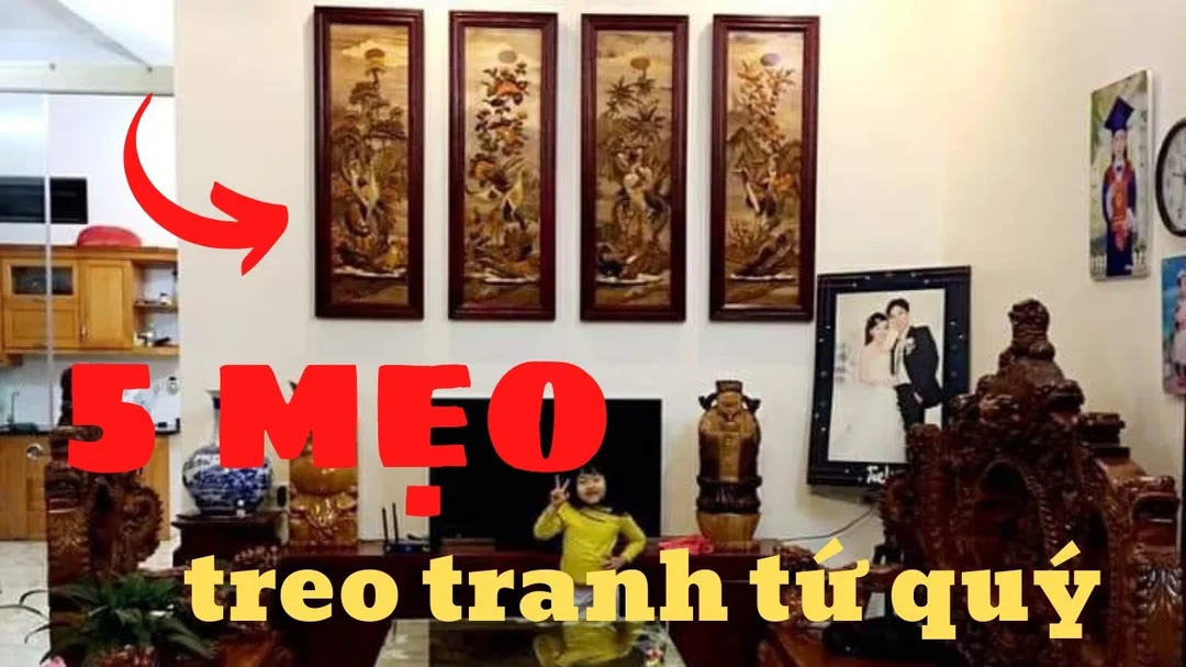 5 mẹo treo tranh đẹp chuẩn với bộ tranh tứ quý
