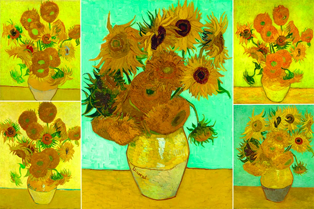 7 bức tranh hoa hướng dương Van Gogh phối nội thất 7 bức tranh hoa hướng dương của van gogh bản phối nội thất