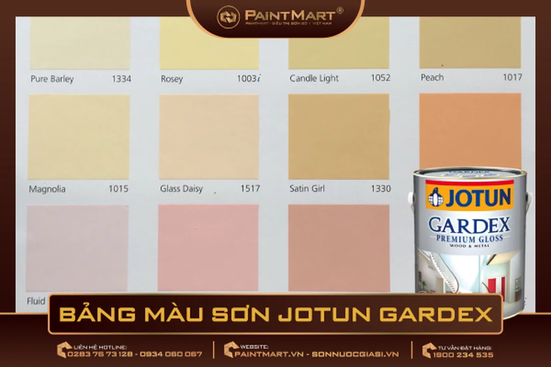 Bảng màu sơn dầu jotun gardex dạng thẻ màu tham khảo