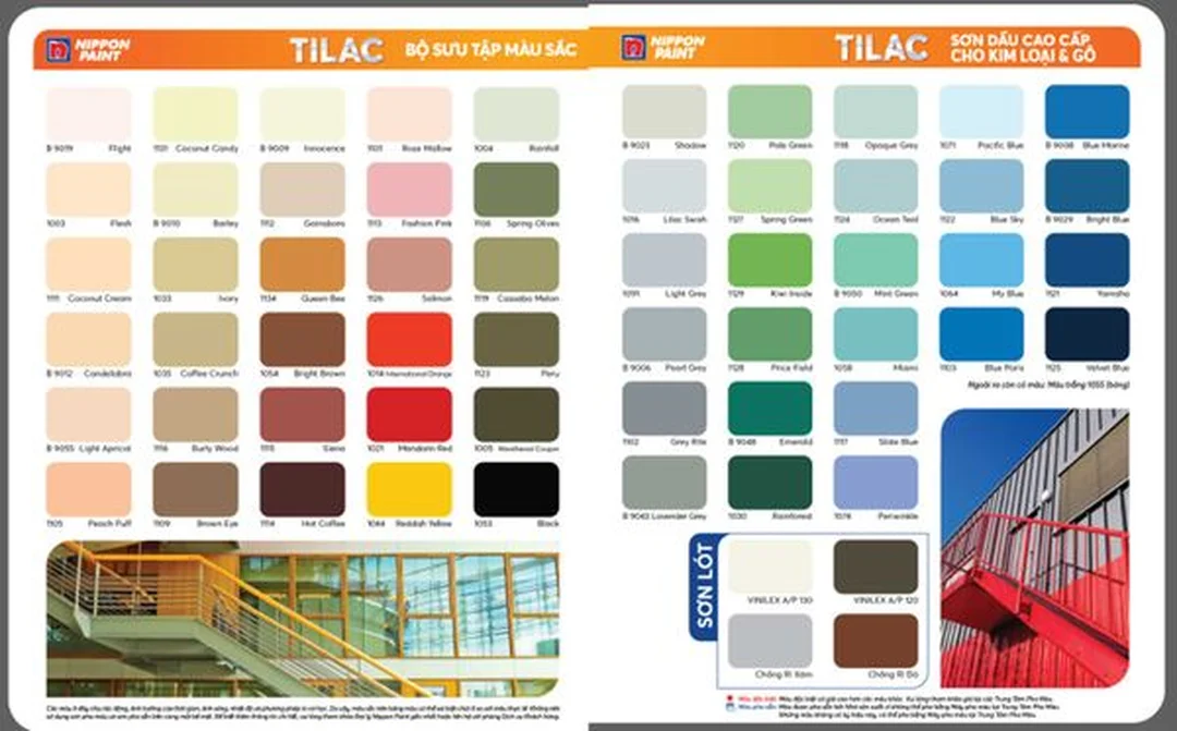 Bảng màu sơn dầu Nippon Tilac cho câu hỏi chọn mã màu thực tế