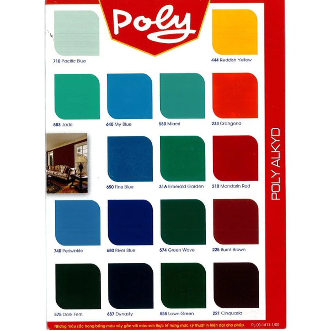 Bảng màu sơn dầu Poly dạng tờ mẫu cho khách chọn màu Bảng màu sơn dầu Poly dạng tờ mẫu cho khách chọn màu