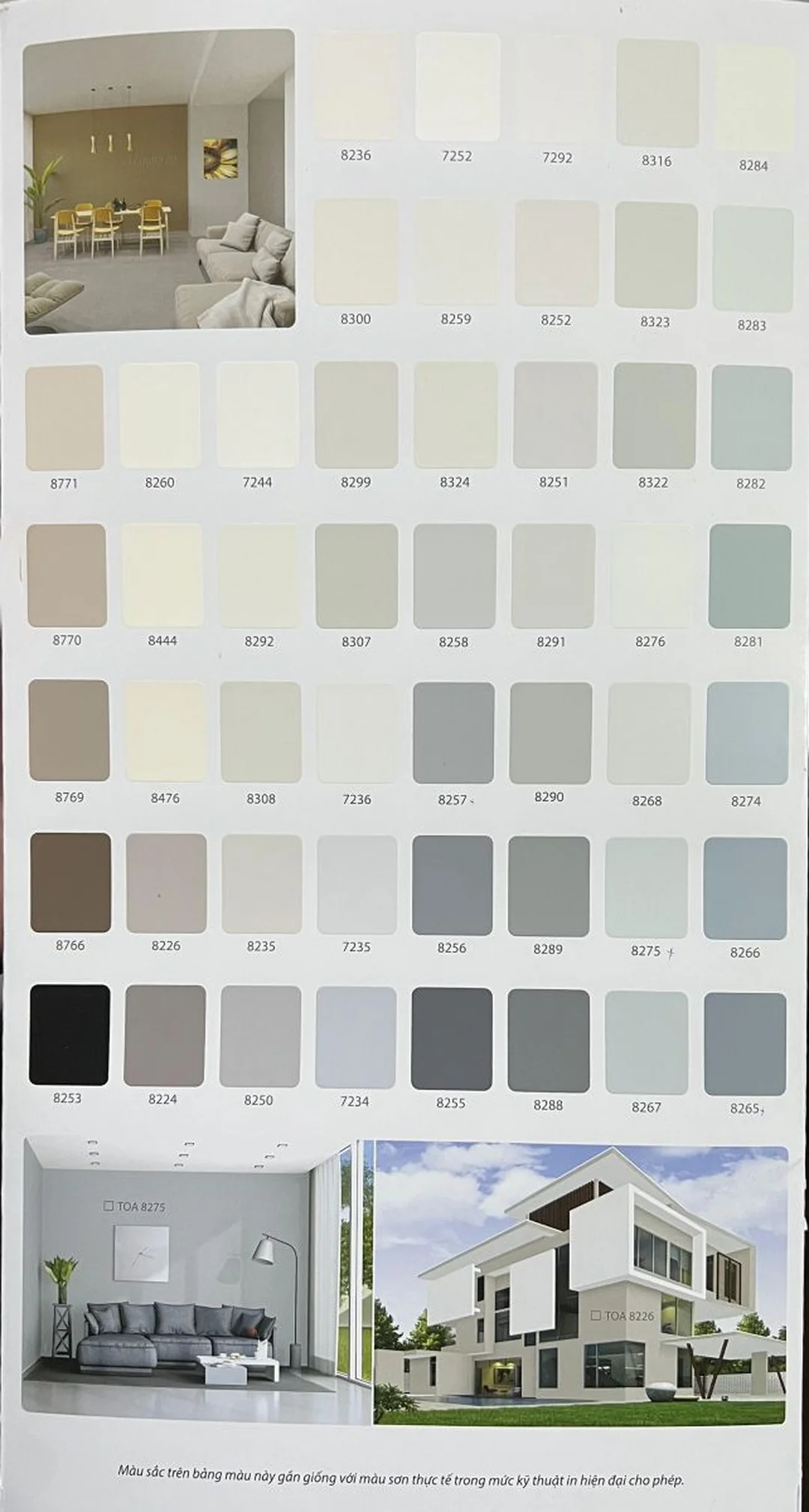 Bảng màu sơn dầu TOA Color World bảng màu sơn dầu TOA dạng quạt màu Color World