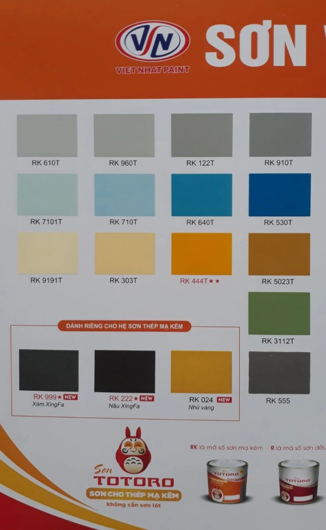 Bảng màu sơn alkyd và thép mạ kẽm Việt Nhật bảng màu sơn dầu việt nhật cho sơn alkyd và thép mạ kẽm