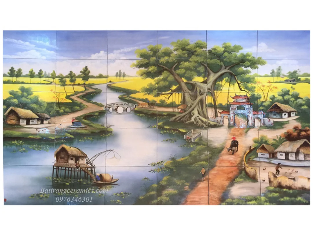 Báo giá tranh gốm ốp tường đồng quê vẽ tay báo giá tranh gốm ốp tường đồng quê vẽ tay