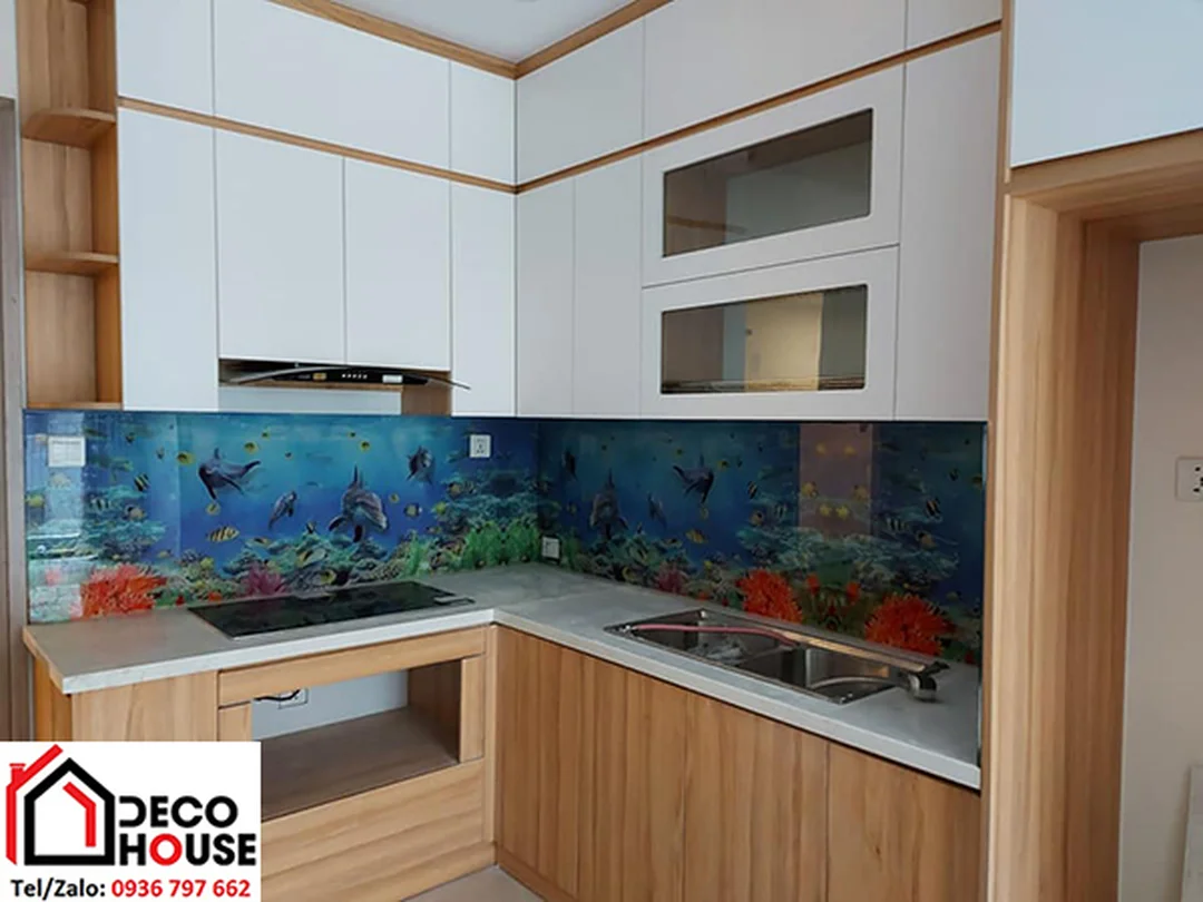 Tranh kính 3D ốp bếp đại dương báo giá tranh kính 3d ốp bếp hình đại dương