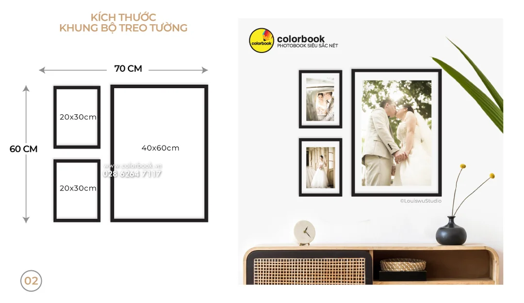 Bộ kích thước khung tranh treo tường bộ khung hình treo tường nhiều kích thước khung tranh khác nhau