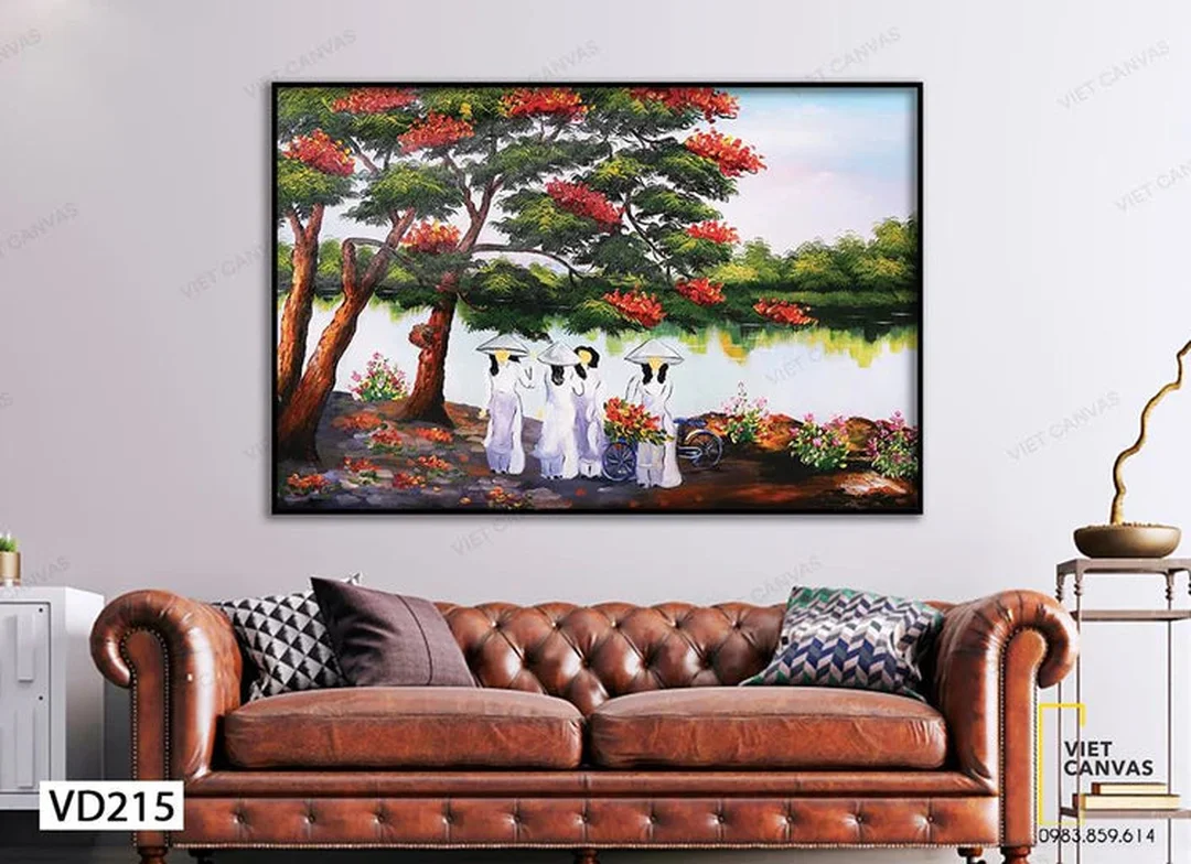 bộ tranh phố cổ hà nội thiếu nữ áo dài và vẻ đẹp Hà Nội