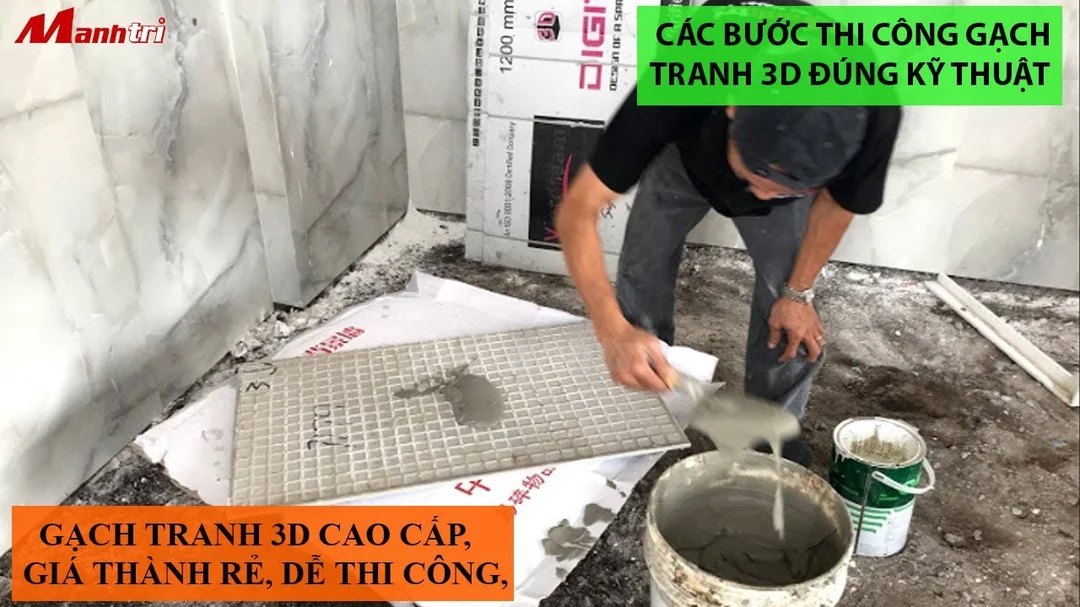 Cách thi công gạch tranh 3D ốp tường đúng kỹ thuật