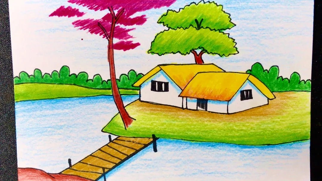 cách vẽ tranh đồng quê có ánh sáng và cảm xúc