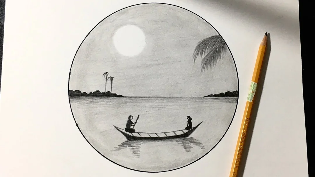 Cách vẽ tranh phong cảnh bằng bút chì đơn giản mà đẹp