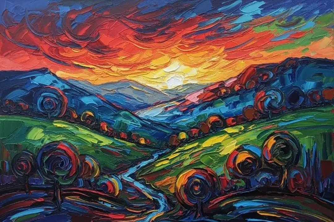 cách vẽ tranh trừu tượng bằng bảng màu giới hạn cho người mới