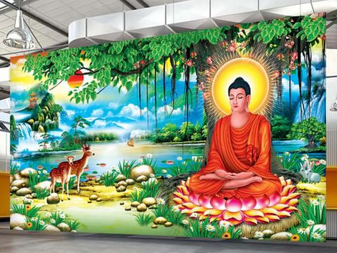 gạch tranh trang trí phòng khách phong cảnh chiều tà