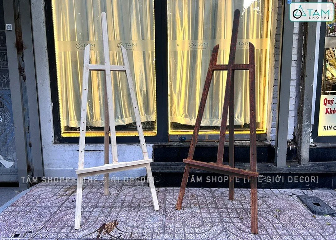 giá đỡ khung tranh gỗ tự nhiên dùng đặt tranh decor để bàn