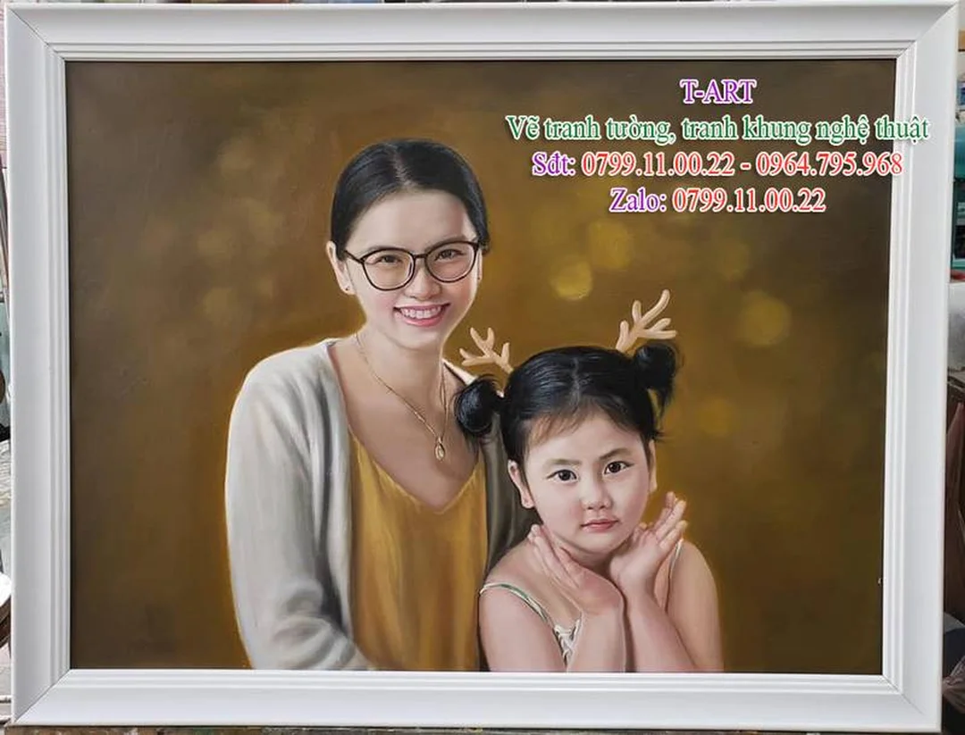 Giá vẽ tranh chân dung sơn dầu cho tranh hai mẹ con giá vẽ tranh chân dung sơn dầu cho tranh hai mẹ con