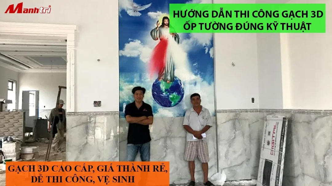 Hướng dẫn cách ốp gạch tranh 3D trên tường đúng kỹ thuật