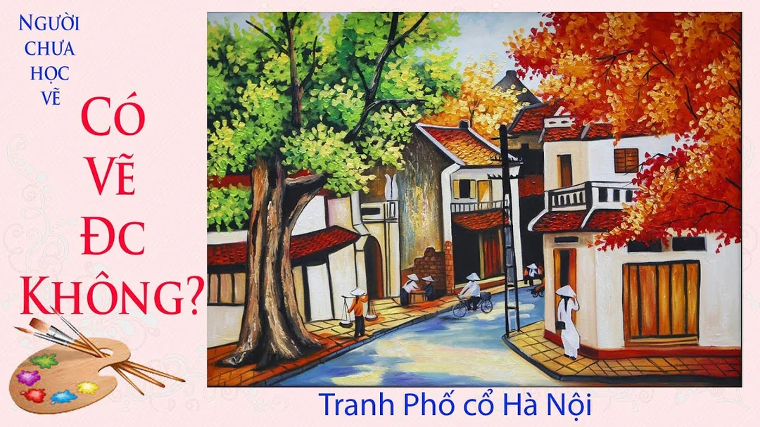 hướng dẫn vẽ tranh phố cổ bằng cách quy khối nhà cổ