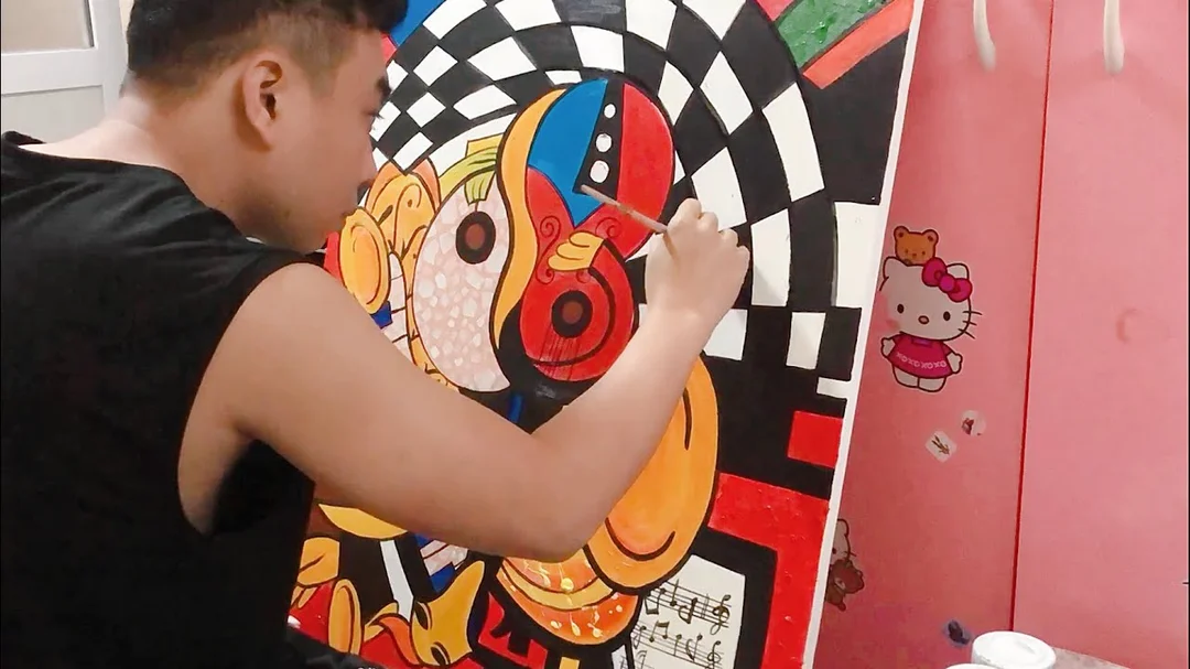 Hướng dẫn vẽ tranh trừu tượng acrylic trên canvas