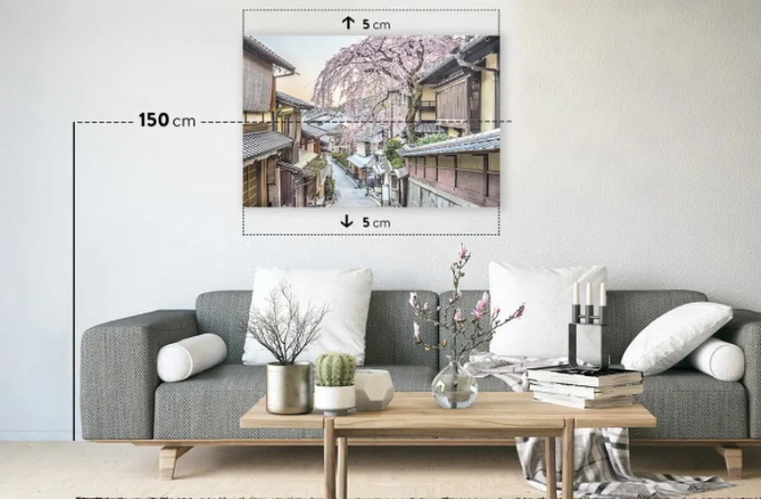 khoảng cách treo tranh ở độ cao phù hợp với tầm mắt