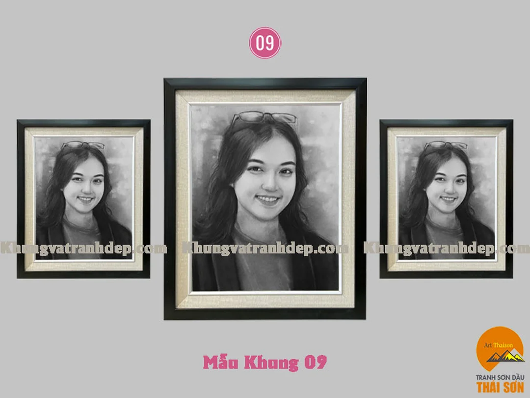 Khung tranh chân dung vẽ chì có bo giấy sáng khung tranh chân dung vẽ chì có bo giấy sáng