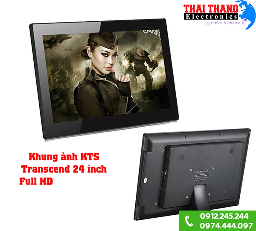 khung tranh điện tử 24 inch treo tường hiển thị ảnh sắc nét