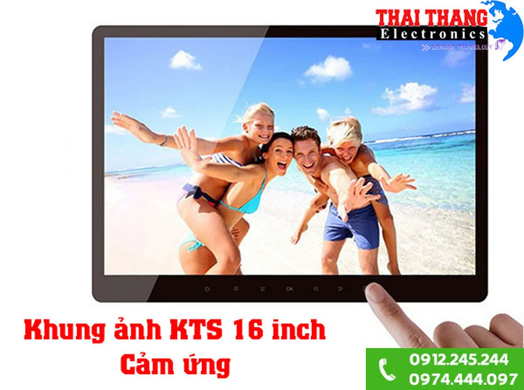 khung tranh điện tử cảm ứng 16 inch dùng trong không gian nội thất