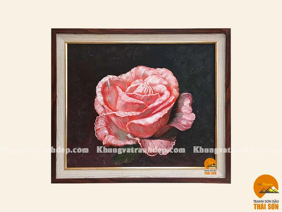 khung tranh sơn dầu phong cách đơn giản dễ phối nội thất