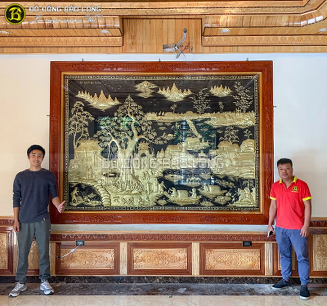 Khung tranh treo tường khổ lớn 240 x 120 cm thi công thực tế khung tranh treo tường khổ lớn 240 x 120 cm thi công thực tế