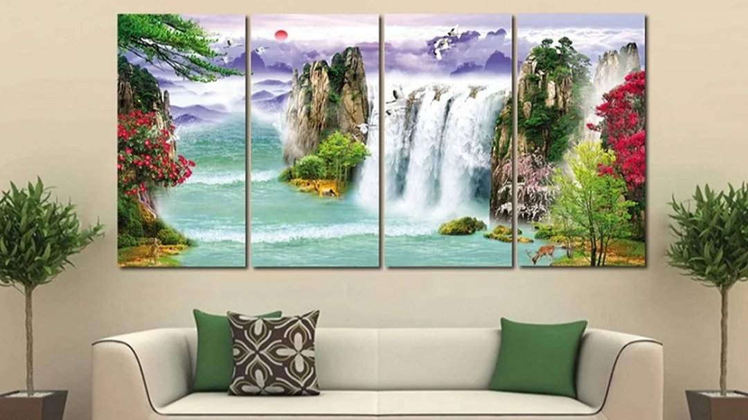 kinh nghiệm mua tranh treo phòng khách với tranh hoa sen thanh lịch