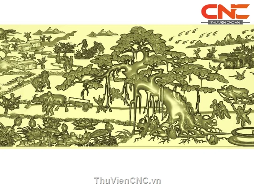 Mẫu CNC tranh phong cảnh đồng quê có bố cục nhiều lớp mẫu cnc tranh phong cảnh đồng quê có bố cục nhiều lớp