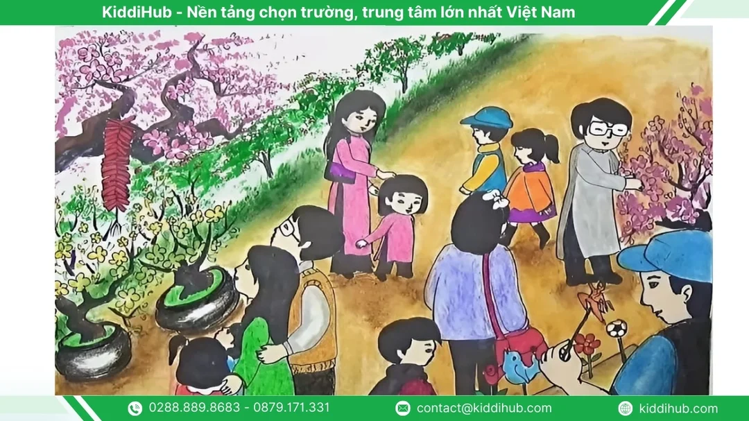 So sánh vẽ tranh trang trí tết tự vẽ và đặt riêng