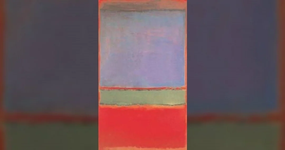tác phẩm hội họa Number 6 của Mark Rothko với trường màu tím xanh đỏ