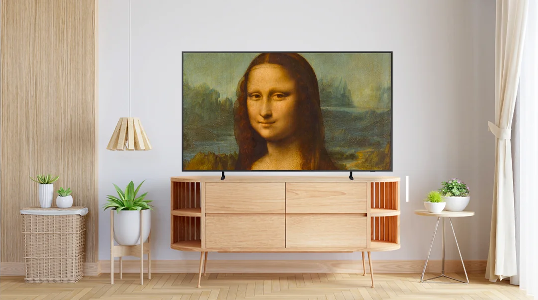 tivi khung tranh samsung 65 inch trong không gian phòng khách hiện đại