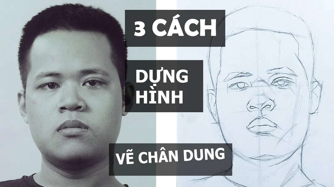 tranh chân dung hướng dẫn dựng hình bằng bút chì