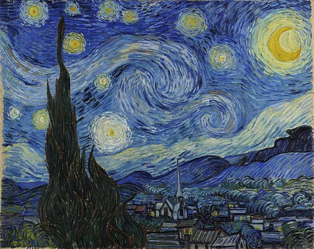 tranh của các họa sĩ nổi tiếng với bầu trời Đêm đầy sao của Van Gogh