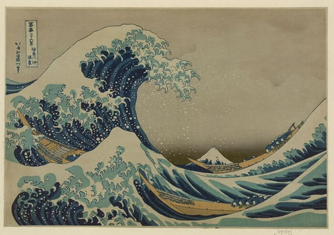tranh của các họa sĩ nổi tiếng với bố cục sóng biển Hokusai