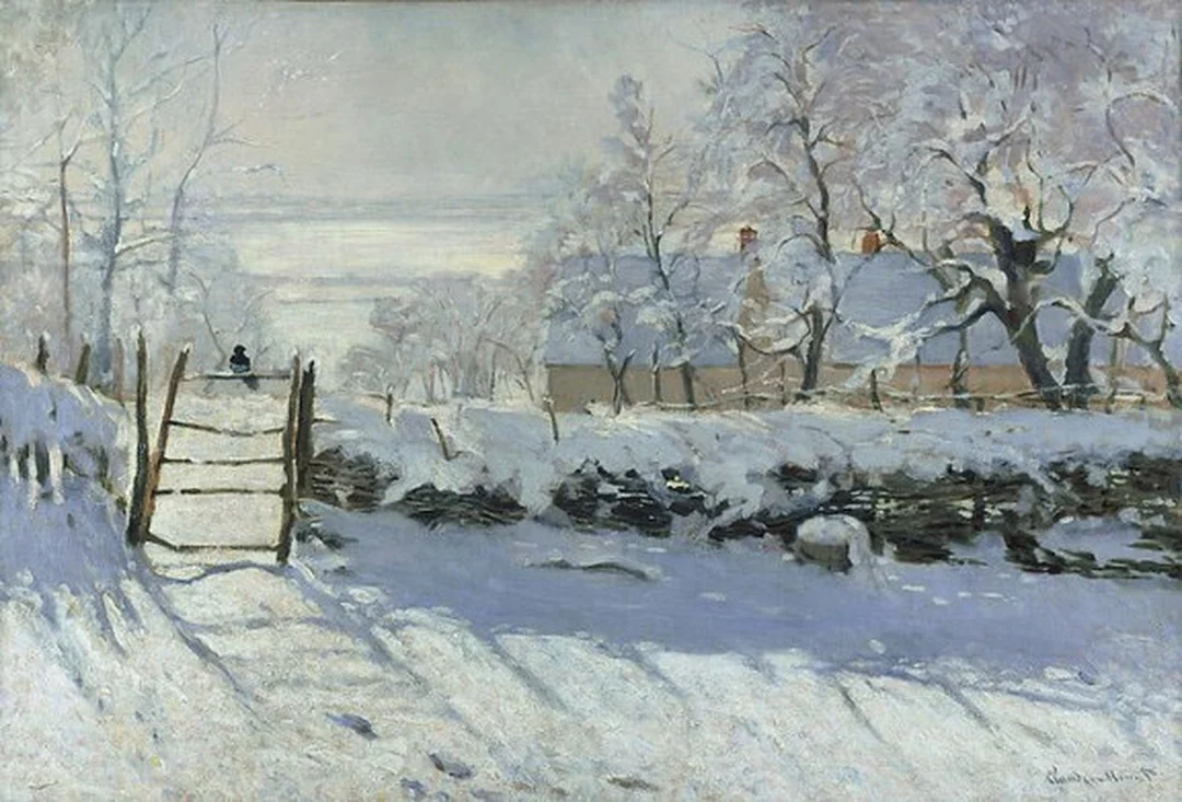 tranh của các họa sĩ nổi tiếng với tuyết trắng và bóng màu của Monet