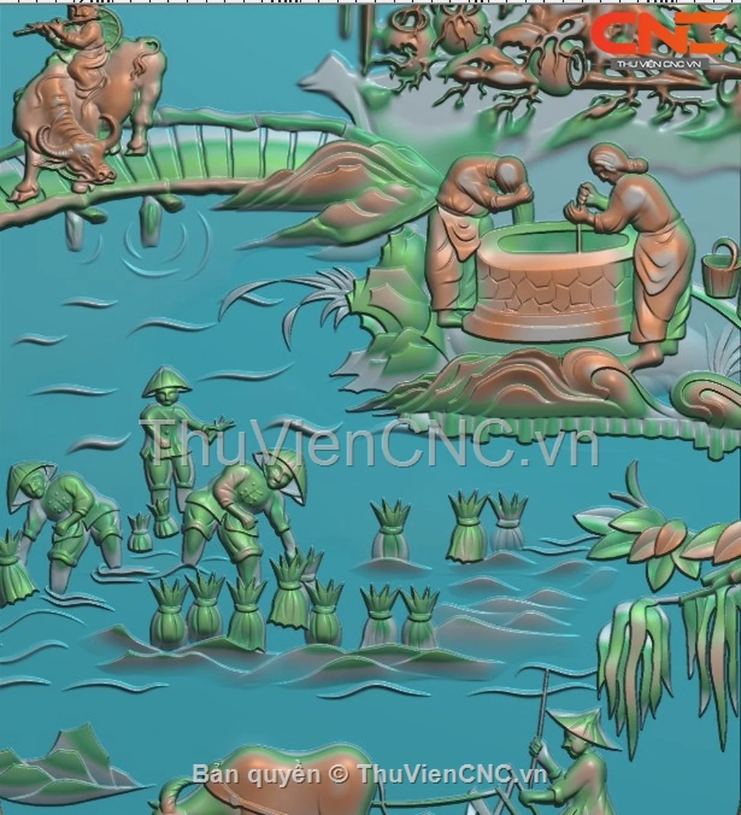 Tranh đồng quê 3D đẹp mẫu thiết kế chạm khắc phong cảnh tranh đồng quê 3d đẹp mẫu thiết kế chạm khắc phong cảnh