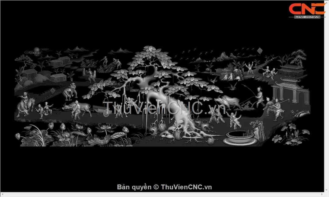 Tranh đồng quê CNC cảnh làng quê vui tươi tranh đồng quê cnc cảnh làng quê vui tươi