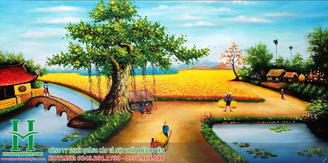 Tranh đồng quê mùa gặt so sánh chất sơn dầu và tranh in Tranh đồng quê mùa gặt so sánh chất sơn dầu và tranh in
