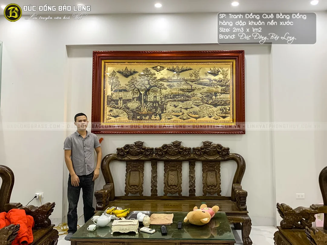 Tranh đồng quê treo tường khổ lớn cho phòng khách tranh đồng quê treo tường bằng đồng khổ lớn cho phòng khách