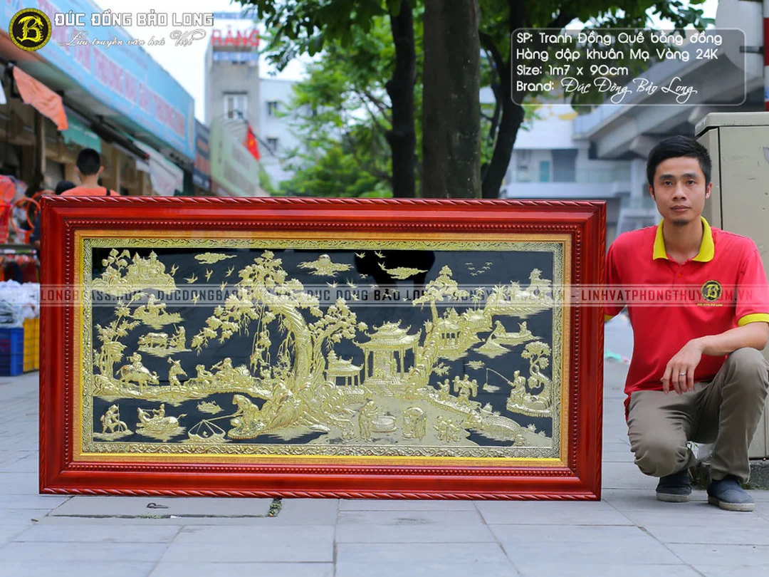 Tranh đồng quê treo tường mạ vàng 24k cho không gian trang trọng tranh đồng quê treo tường mạ vàng 24k cho không gian trang trọng