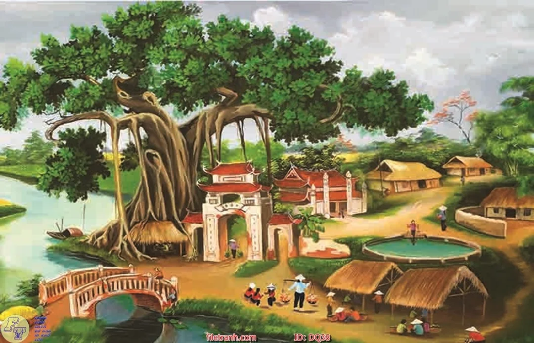Tranh đồng quê vector mùa gặt tranh đồng quê vector mùa gặt và nhà quê