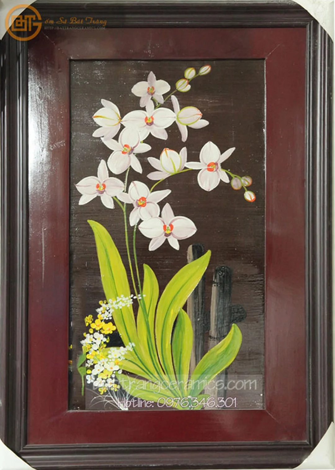 Tranh hoa lan gốm sứ trang trí không gian truyền thống tranh hoa lan gốm sứ trang trí không gian truyền thống