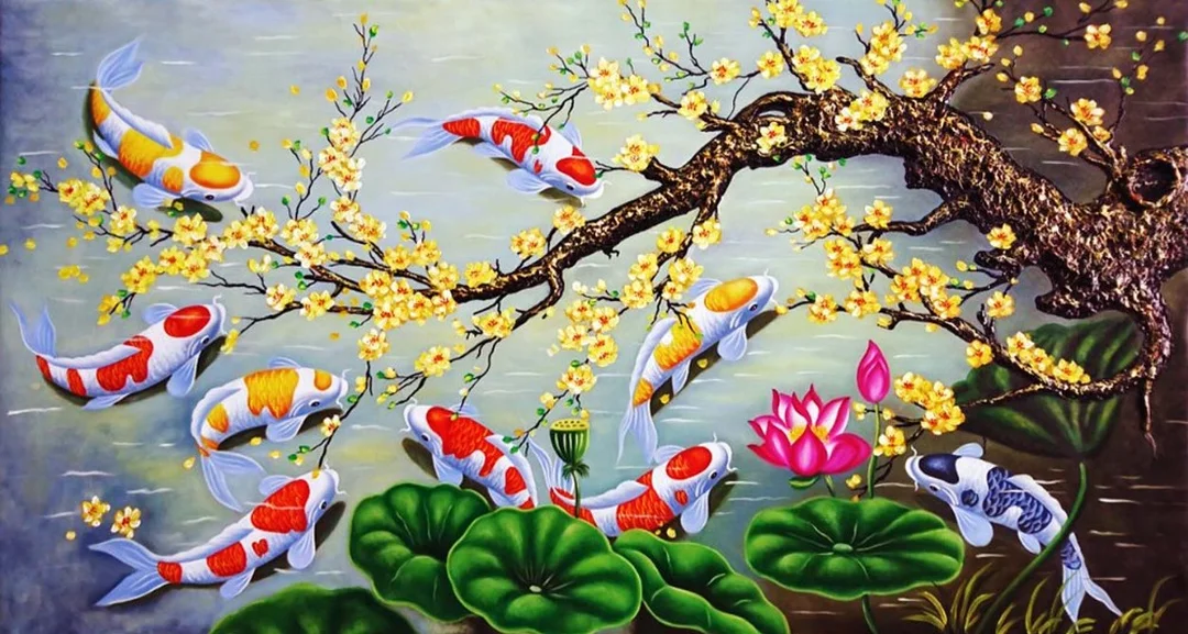Tranh hoa mai vàng treo phòng khách ngày Tết tranh hoa mai vàng treo phòng khách ngày Tết