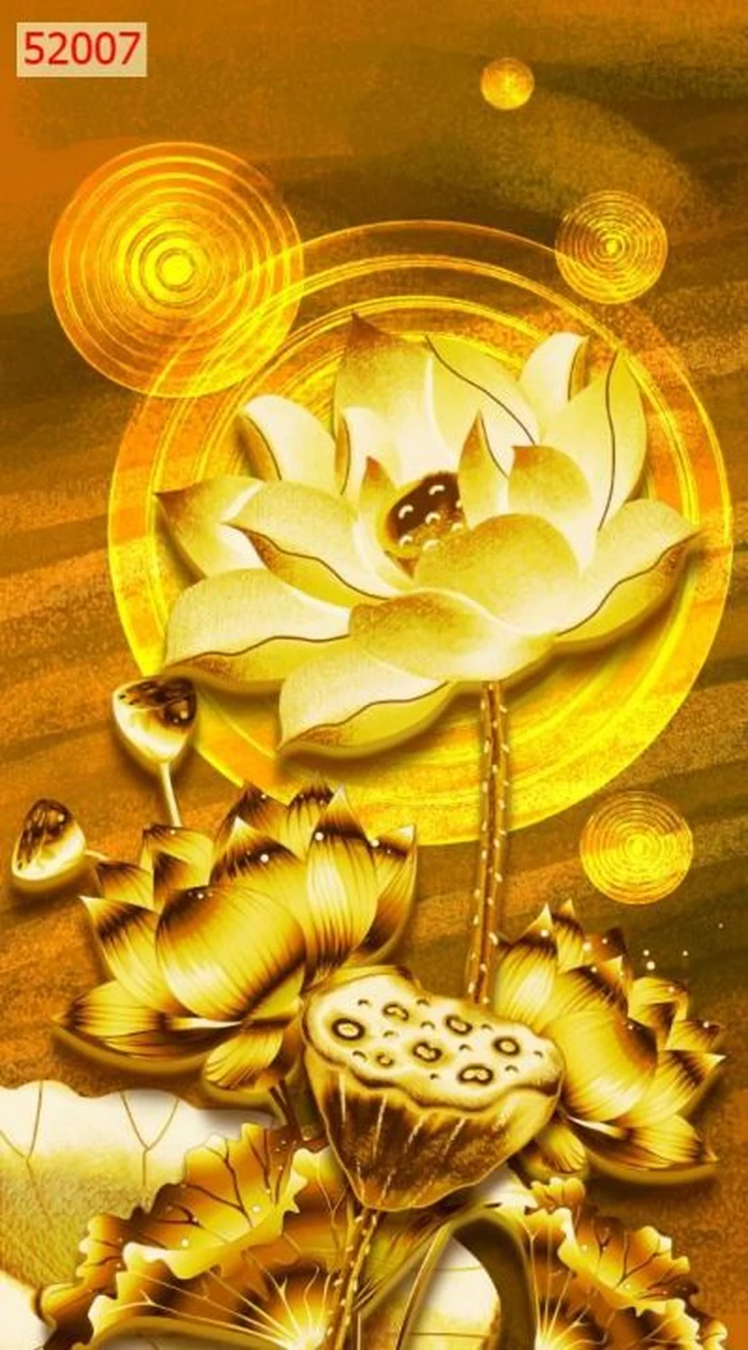 tranh hoa sen vàng decor treo phòng khách