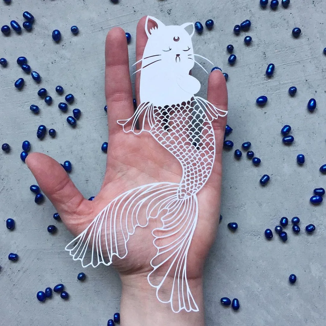 tranh nghệ thuật nhật bản với nghệ thuật cắt giấy kirigami