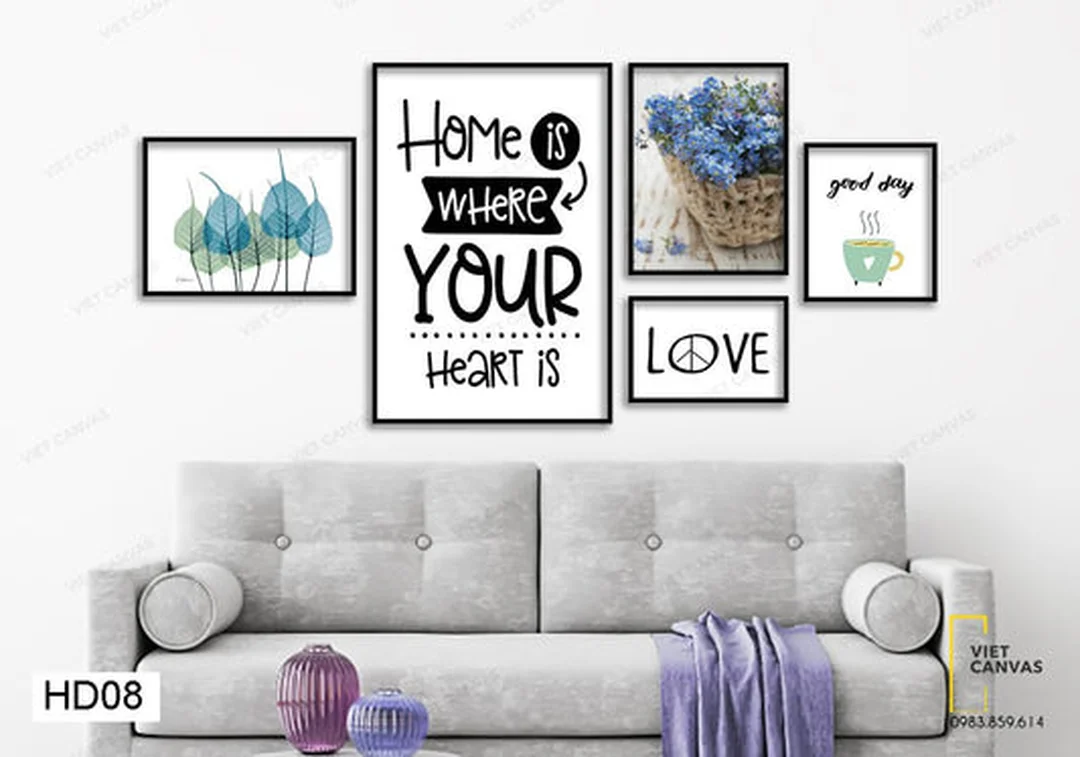 Tranh nội thất bộ 5 tấm hoa lá và quote tranh nội thất bộ 5 tấm hoa lá và quote
