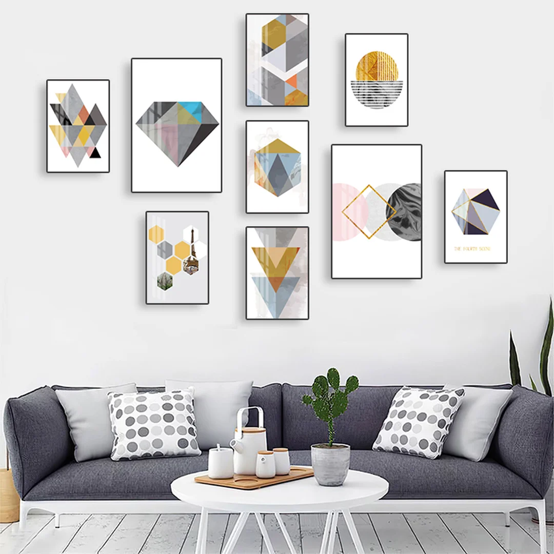 tranh nội thất hiện đại decor tường phòng khách sang trọng